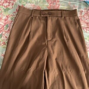 NWT AHA Selected Khaki wide leg trouser dress pants!